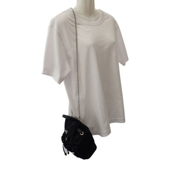 Prada Mini Backpack 1bh029 Shoulder Bag 2WAY Linylon Saffiano Black Silver - Picture 12 of 14